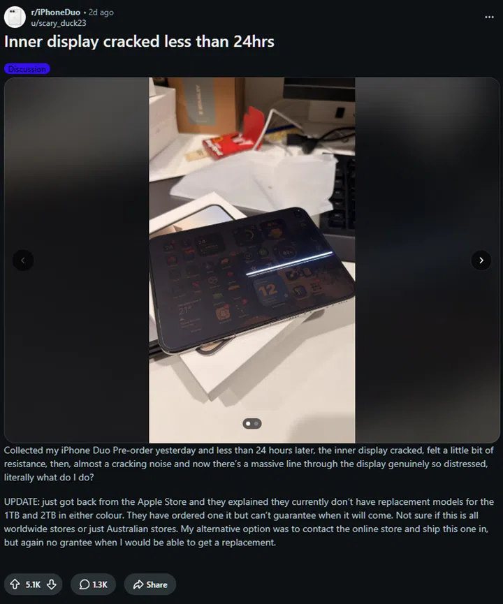 iPhone Duo cracked screen