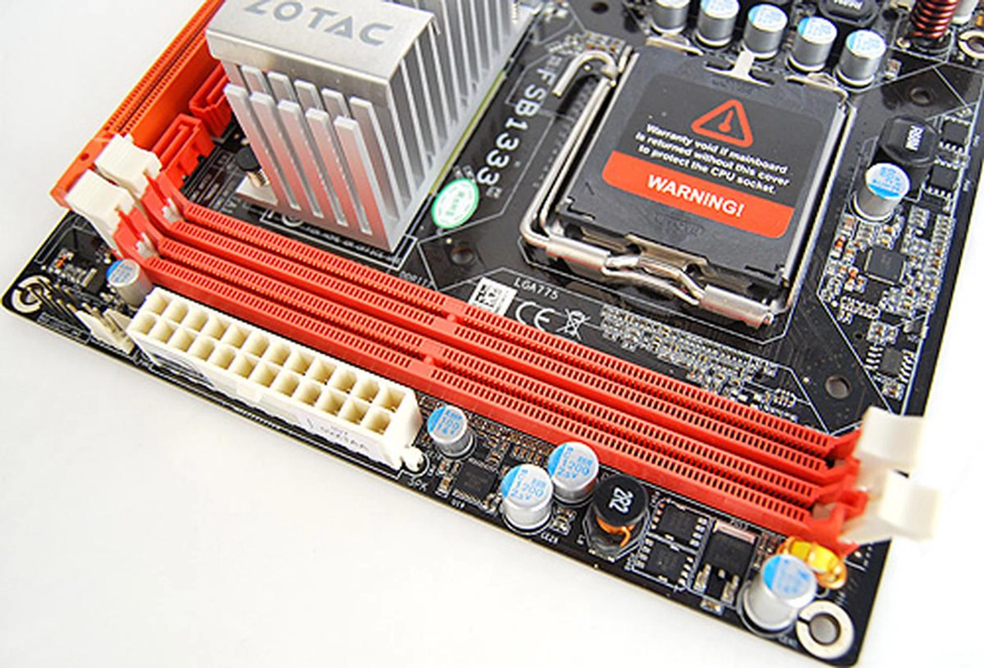 Again, because of space constraints, this board gets only two DIMM slots, but thankfully, it'll support up to 8GB of DDR2 memory.