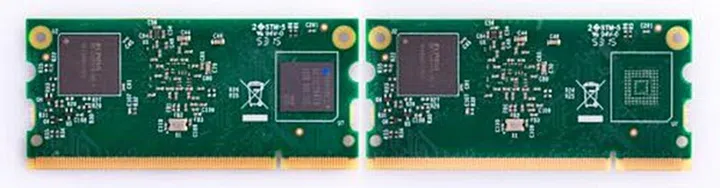 (left) Compute Module 3; (right) Compute Module 3 Lite (Image source: Raspberry Pi Foundation)