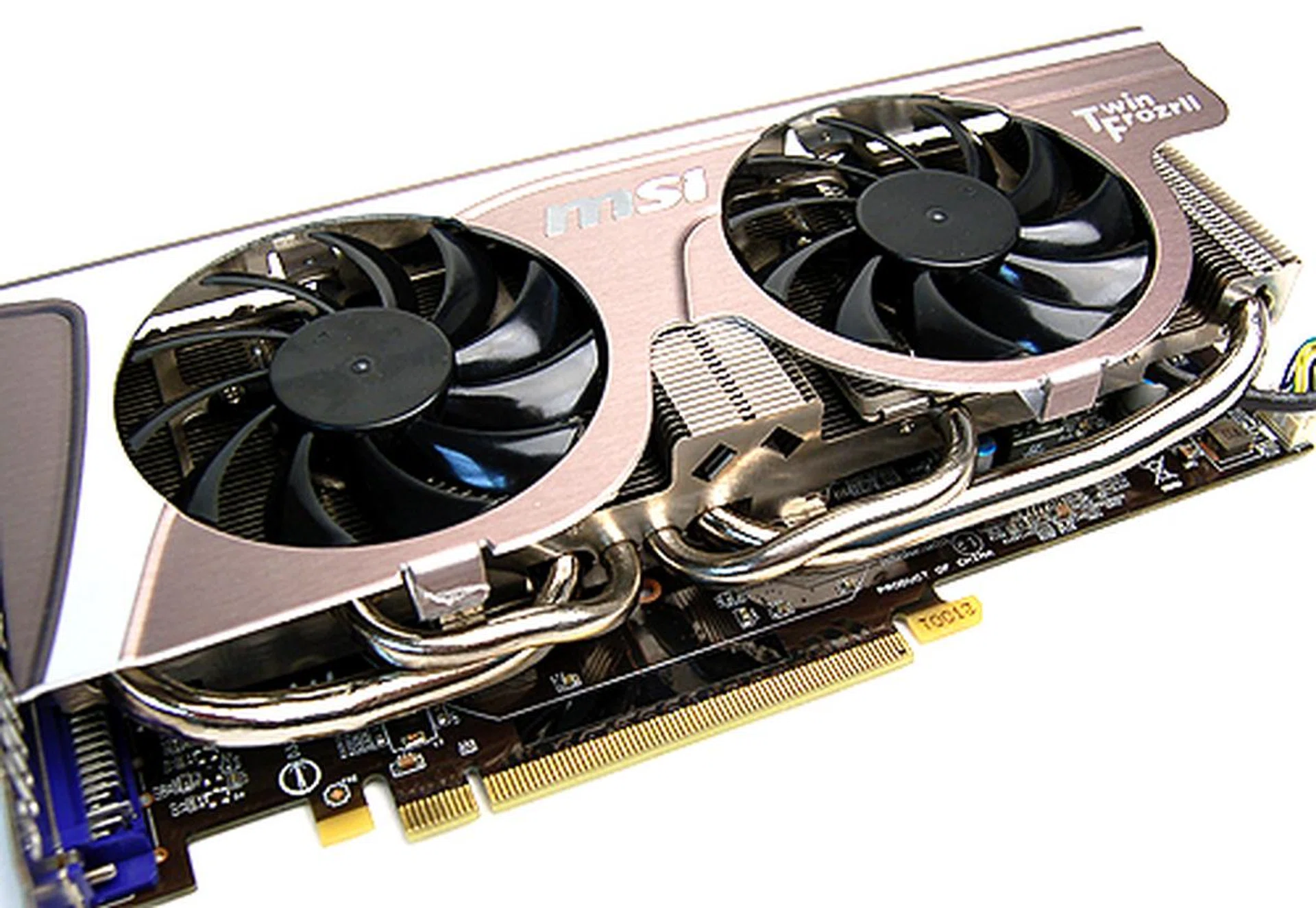 No less than four heat pipes are used to quickly draw heat away from the GPU core to keep the card running cool.