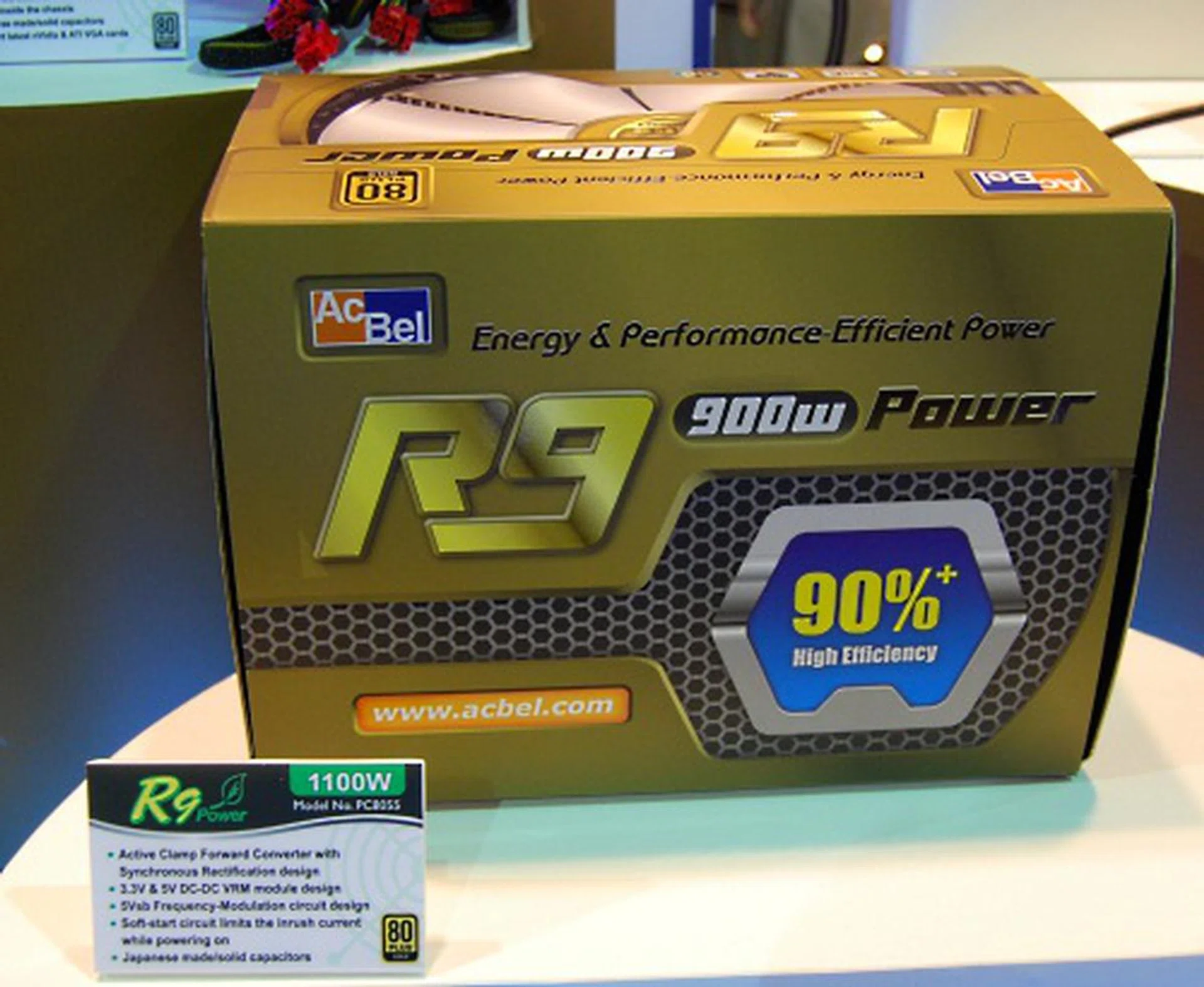AcBel's R9 Power series come in a number of wattage models but all have received 80 PLUS Gold award. It's not exactly a new series but it remains one of AcBel's top products.