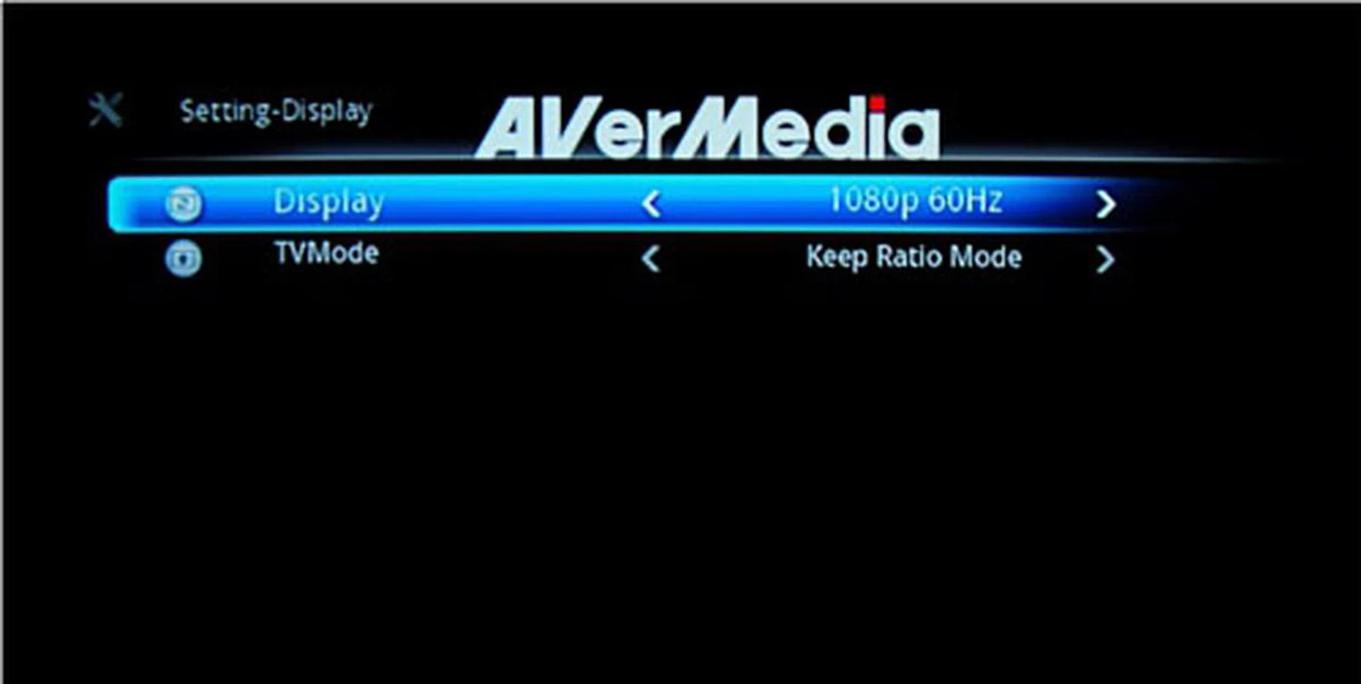 For HD resolution, you can toggle between 720p, 1080i and 1080p60.
