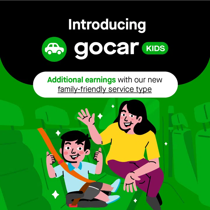 Gojek's new GoCar Kids and GoCar XL Kids go live on 10 January 2023 onwards for Singapore users.