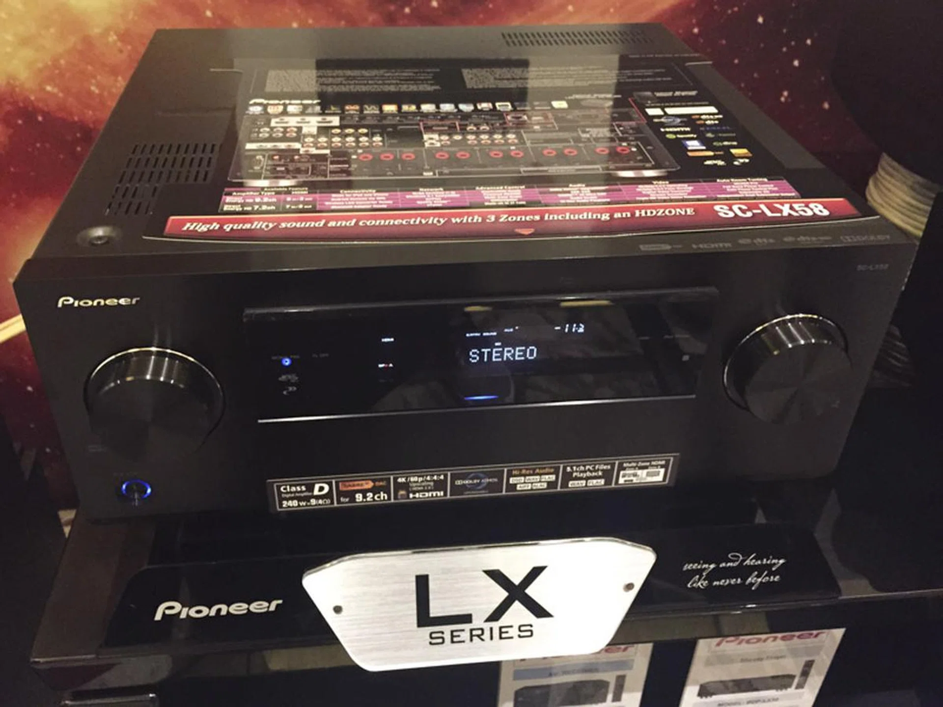 The SC-LX58 features dual ESS Sabre Ultra DACs for incredible audio performance.