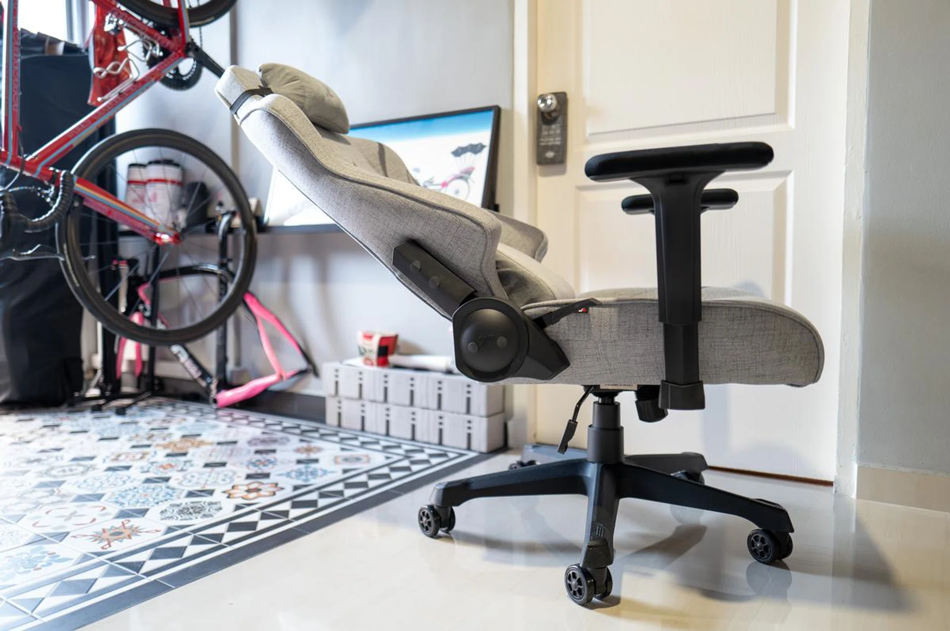 The gaming chair only reclines to a limited 135-degree.