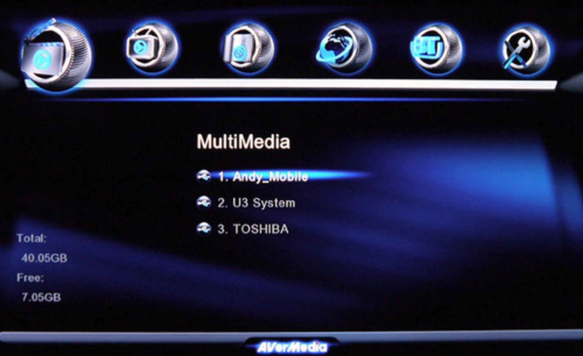 To locate your external drives, go to the MultiMedia tab on the player's splash screen. You may transfer content from one drive to another by hitting the "Backup" button located on the remote.