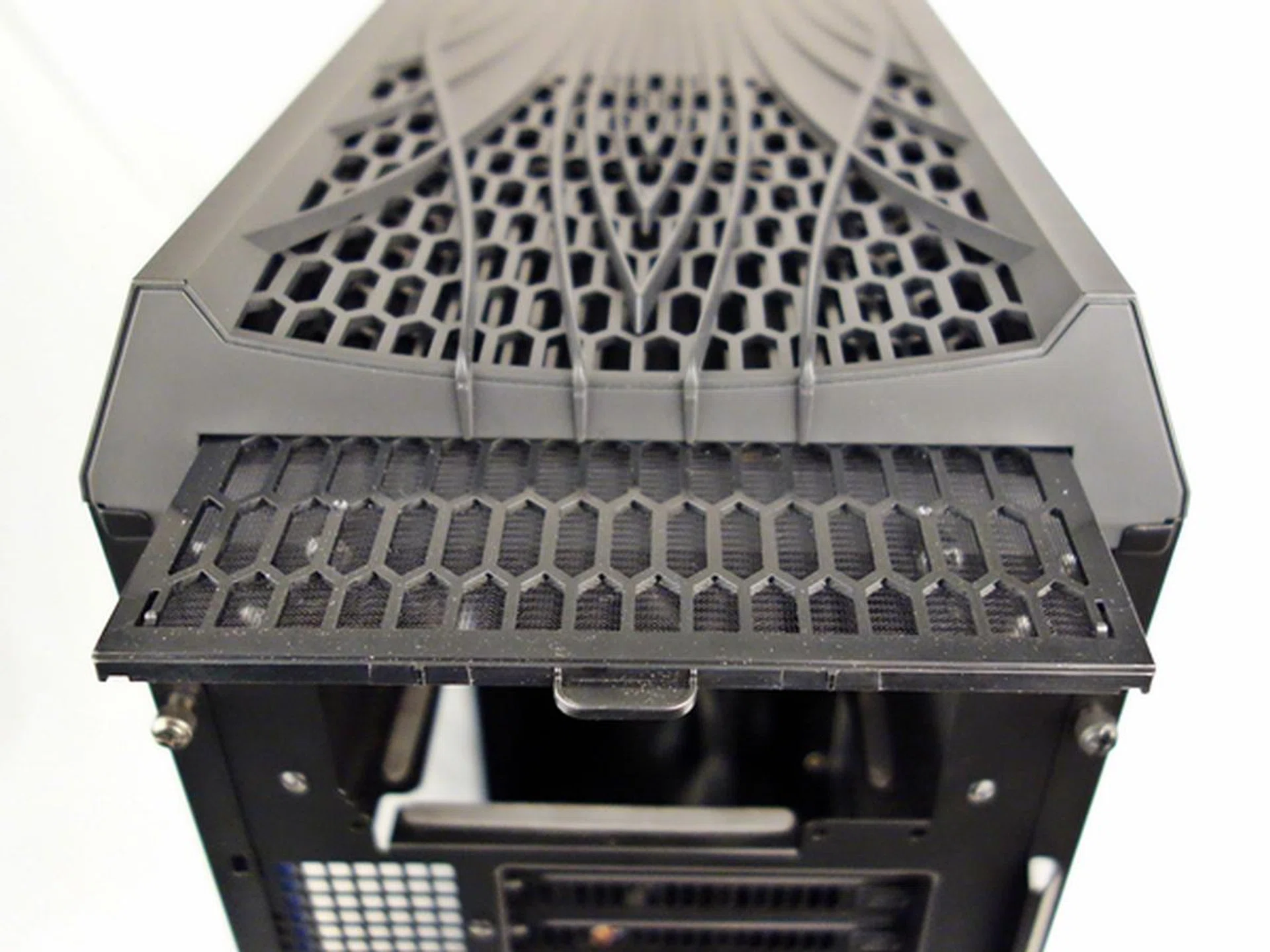 The removable dust filter that is located at the top panel of the chassis.