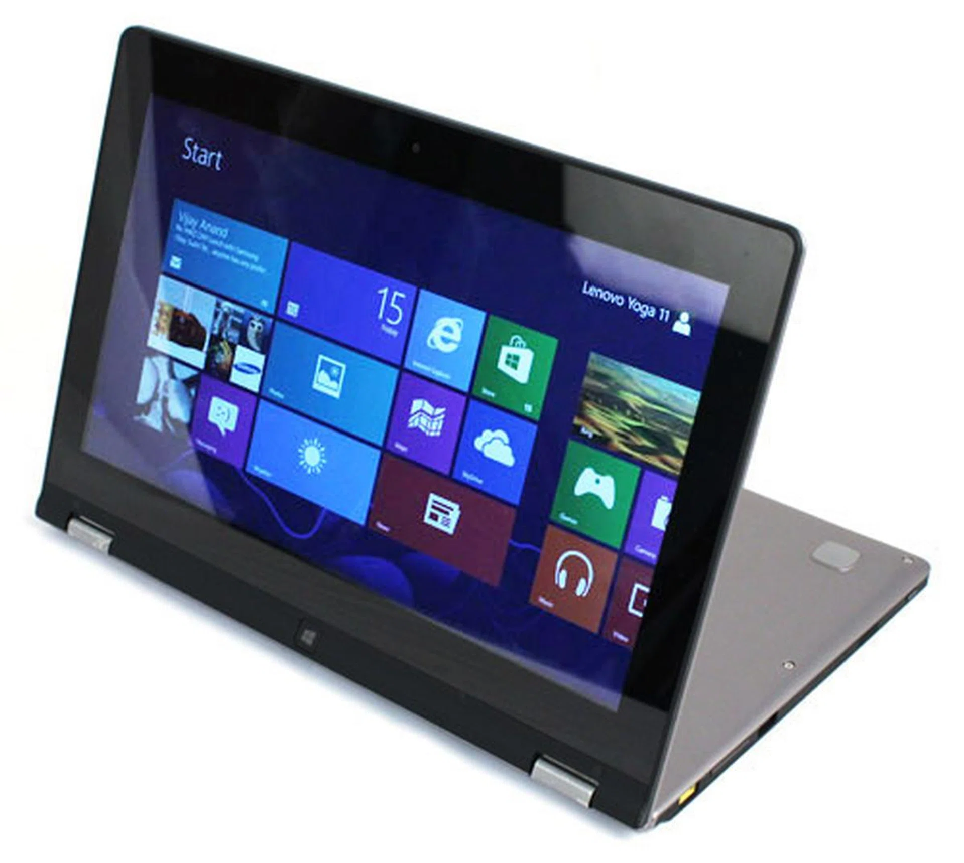 The stiff hinges also allow for a 'Stand' form factor, neatly hiding the keyboard for a smart presentation mode.