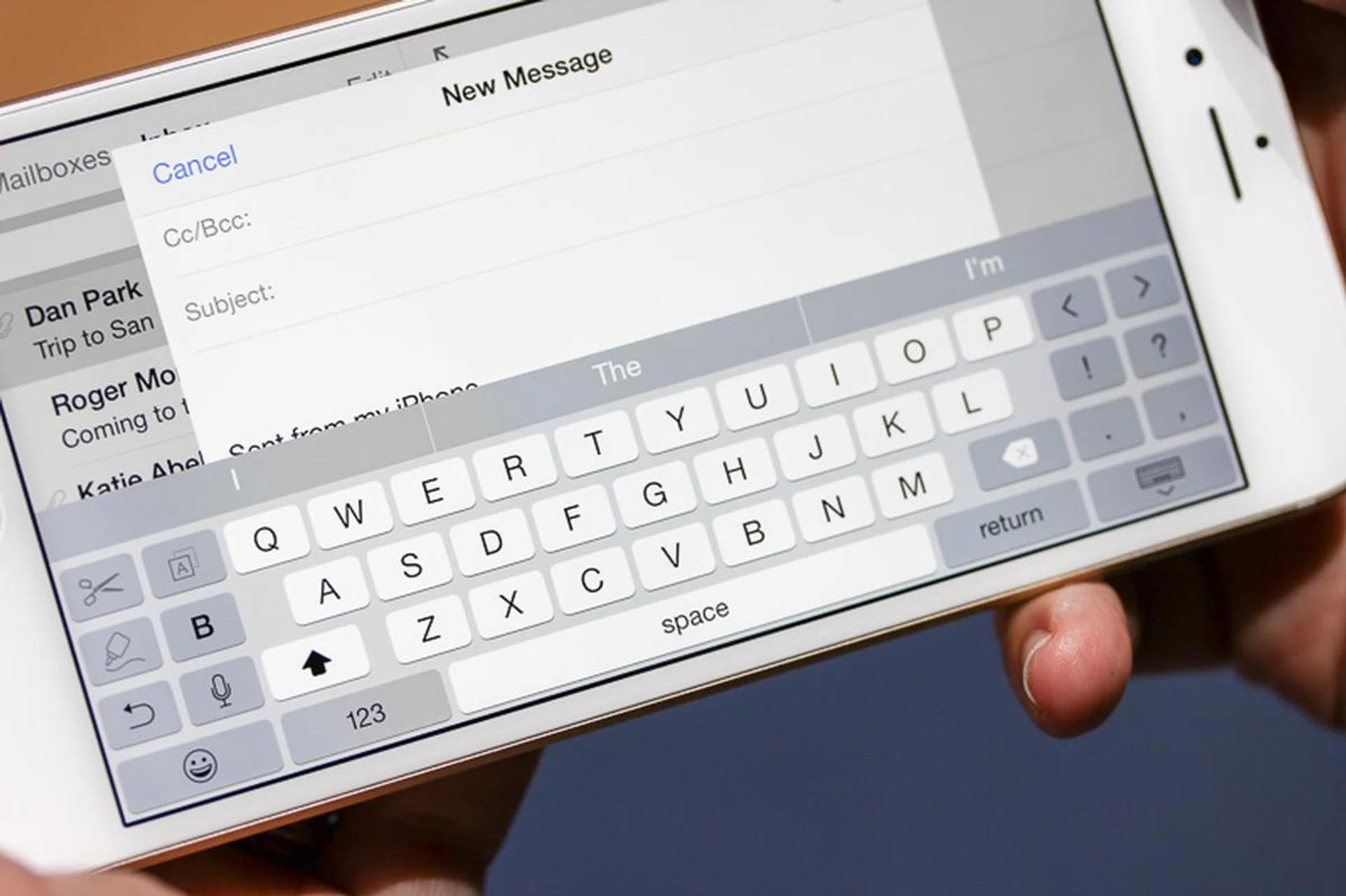 The keyboard also expands with new keys in landscape mode.
