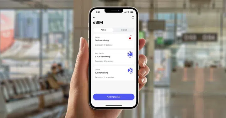 Revolut's now offers in-app eSIM data plans for Singapore users. Picture: Revolut