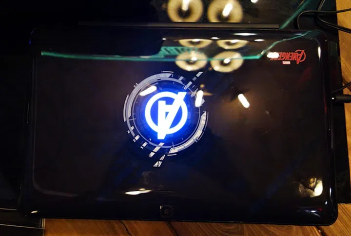 The Avengers logo that's on the cover of the AVR116T.