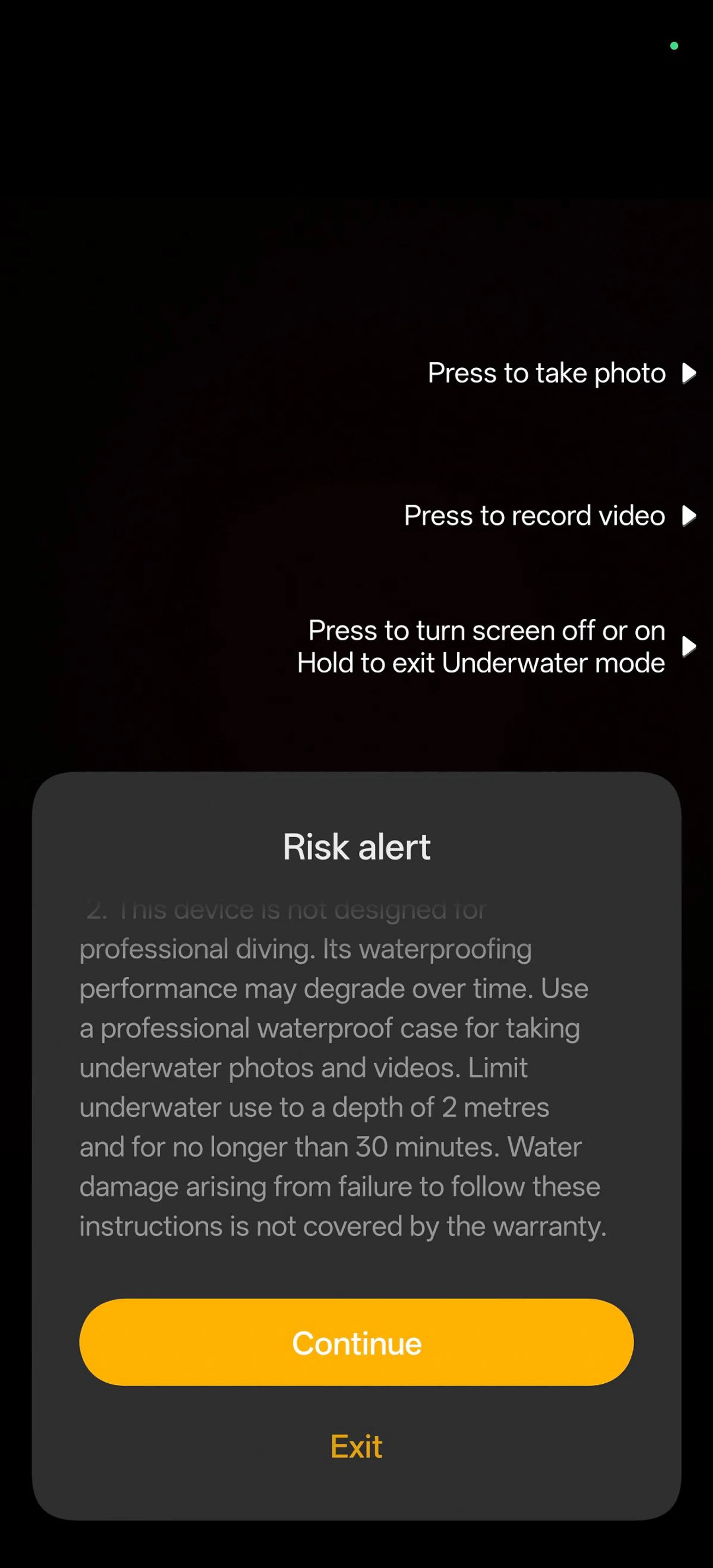 Underwater photography mode is pretty cool. Photo: HWZ.