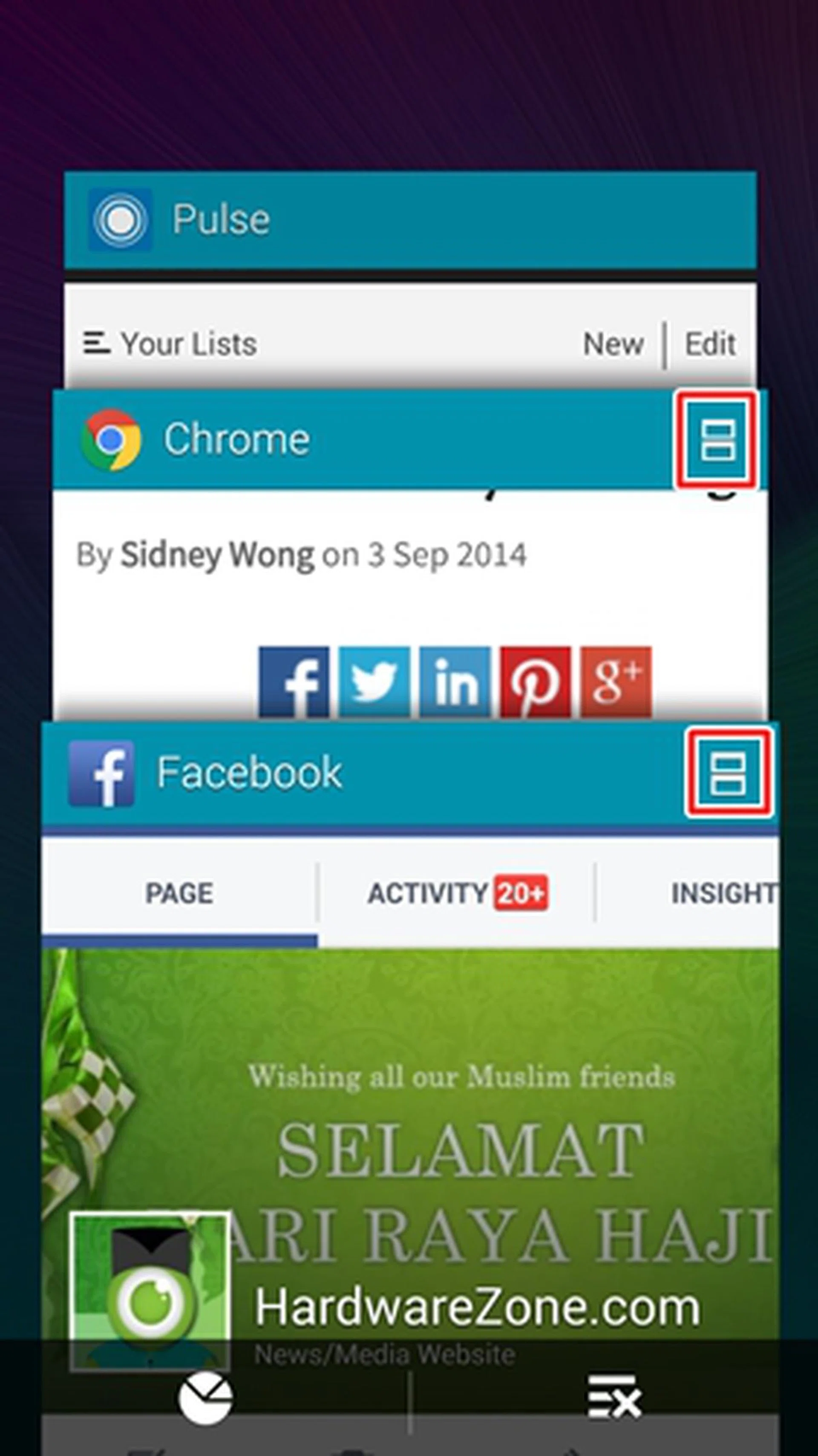The new method is more intuitive for users to activate multi window on the Samsung Galaxy Note 4.