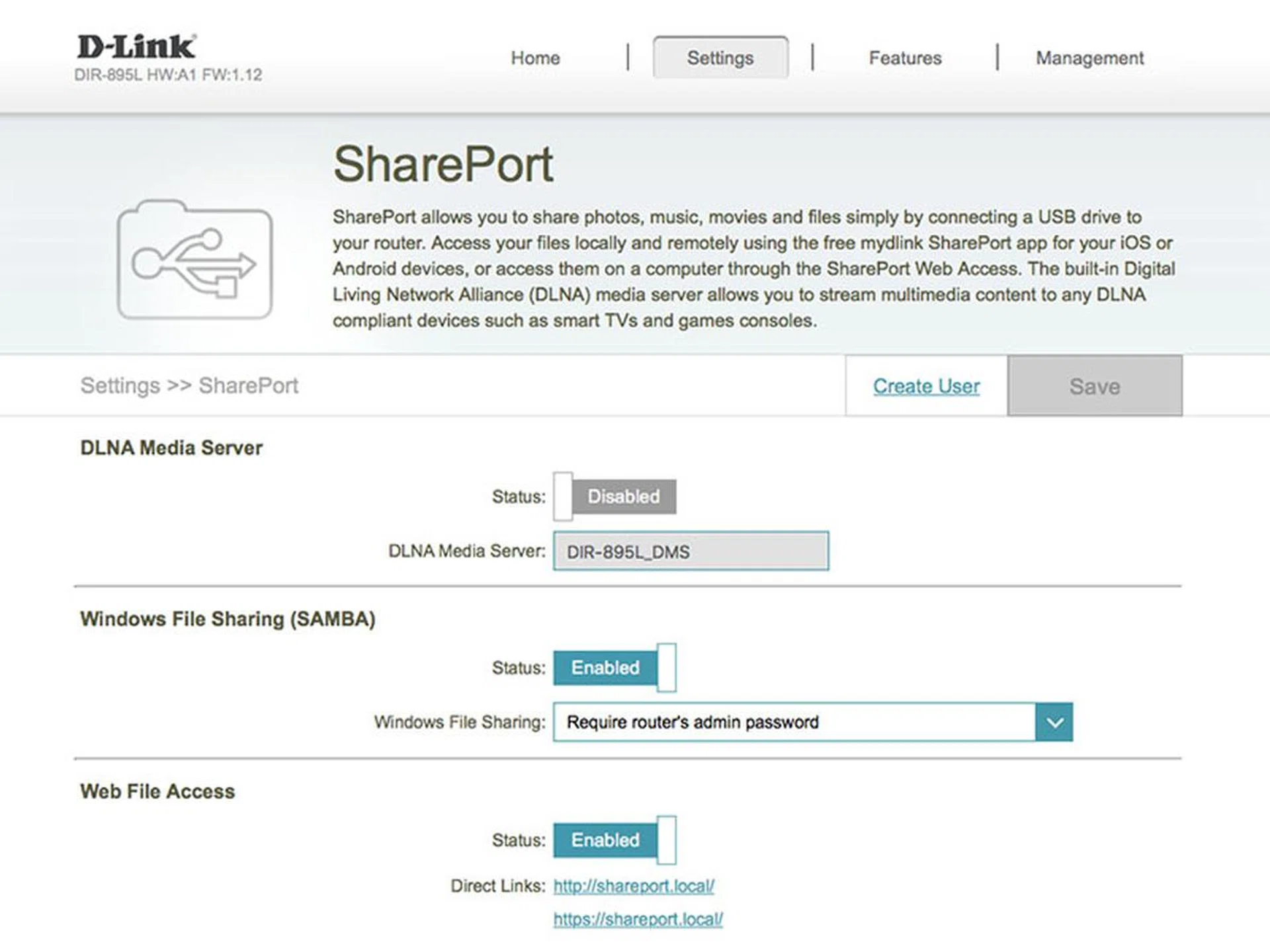 SharePort is a handy feature that lets users easily share files on external storage devices connected to the router. It requires a bit of setup and might be a little confusing for less savvy users.