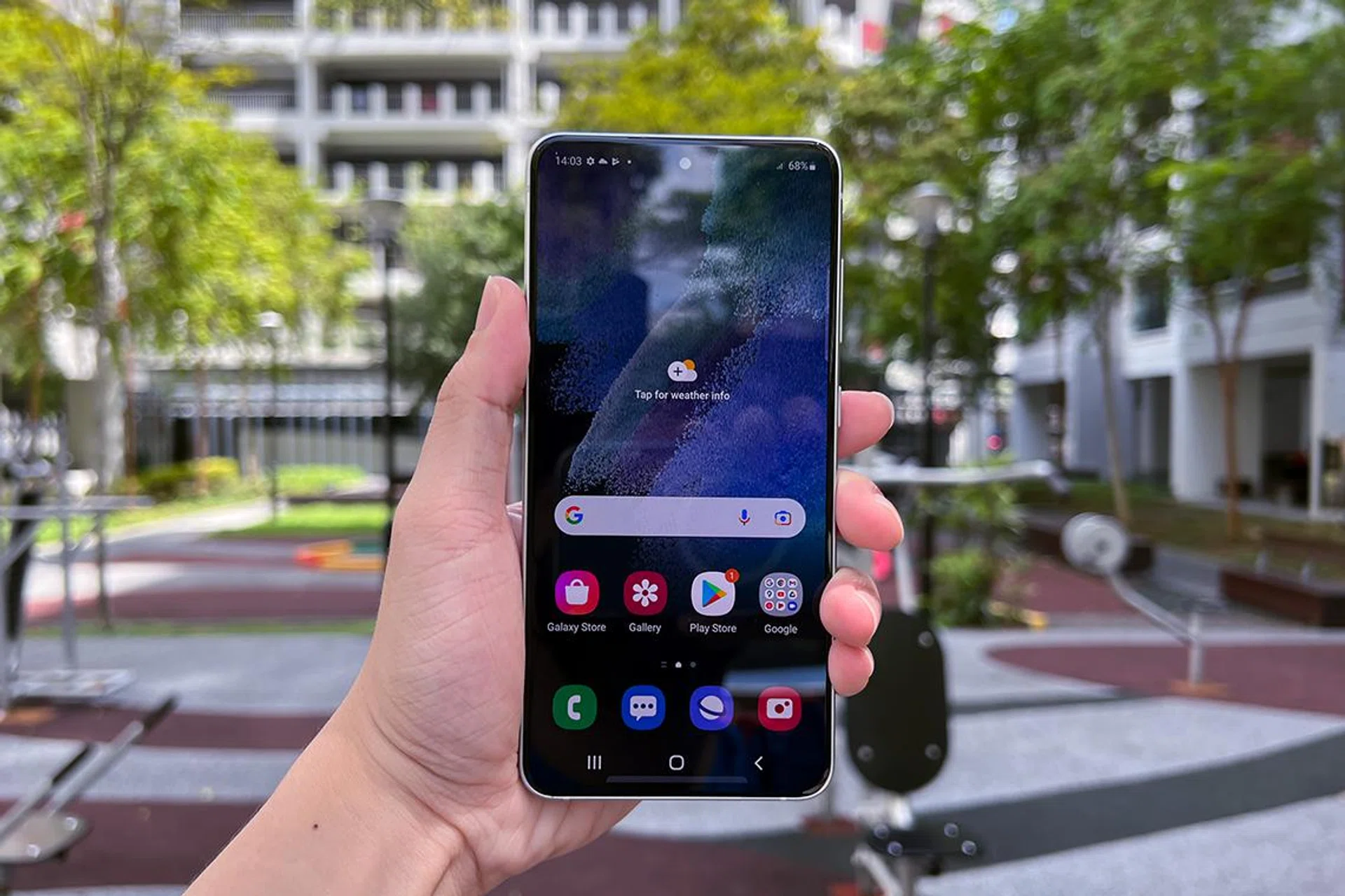 The Samsung Galaxy S21 FE.