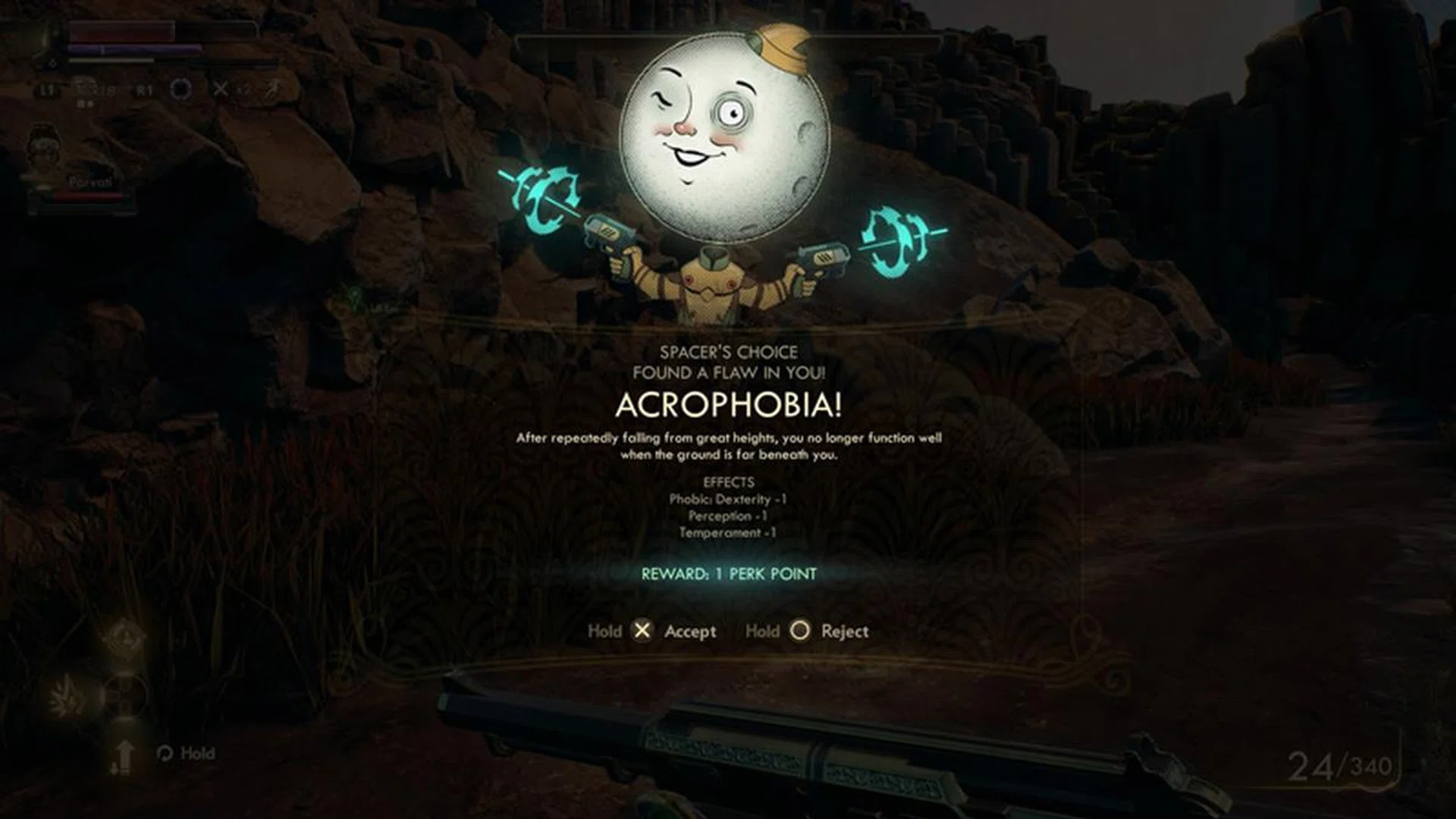 Often when damaging yourself too much a certain way, the game will introduce 'flaws'. You can choose to accept some minor debuffs in exchange for a perk point. It can be pretty tempting in the early game, but it's an easily ignored mechanic later when your character becomes all-powerful. 