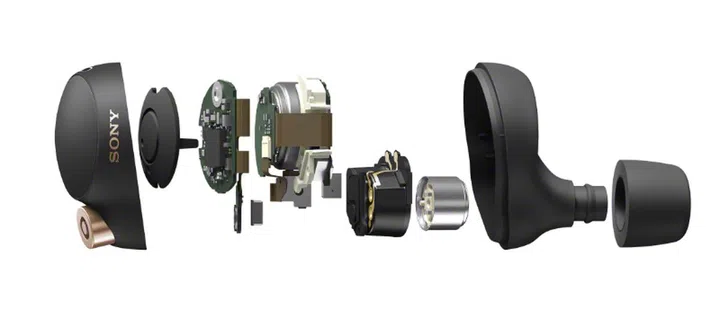 Inside, there's a new Processor V noise cancellation chip and 6mm dynamic drivers. (Image source: Sony)