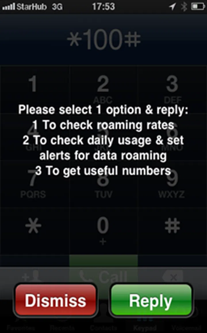 StarHub customers can dial *100# to access the Roam Manager to check data charges, track data usage, set notifications and even suspend their data services.