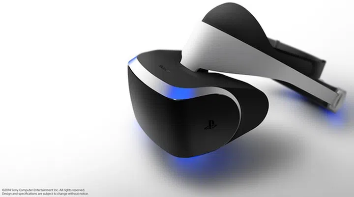 Sony's Project Morpheus VR headset prototype.