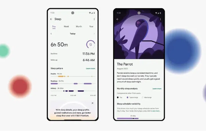 Get a sleep analysis from your Fitbit. Image source: Google.