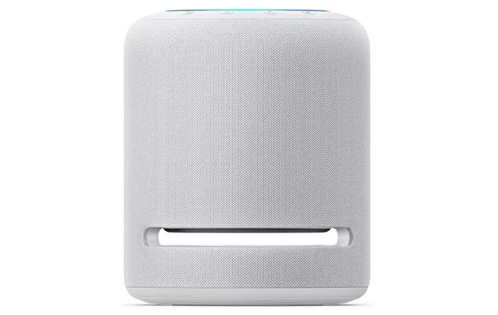 Amazon Echo Studio in Glacier White.