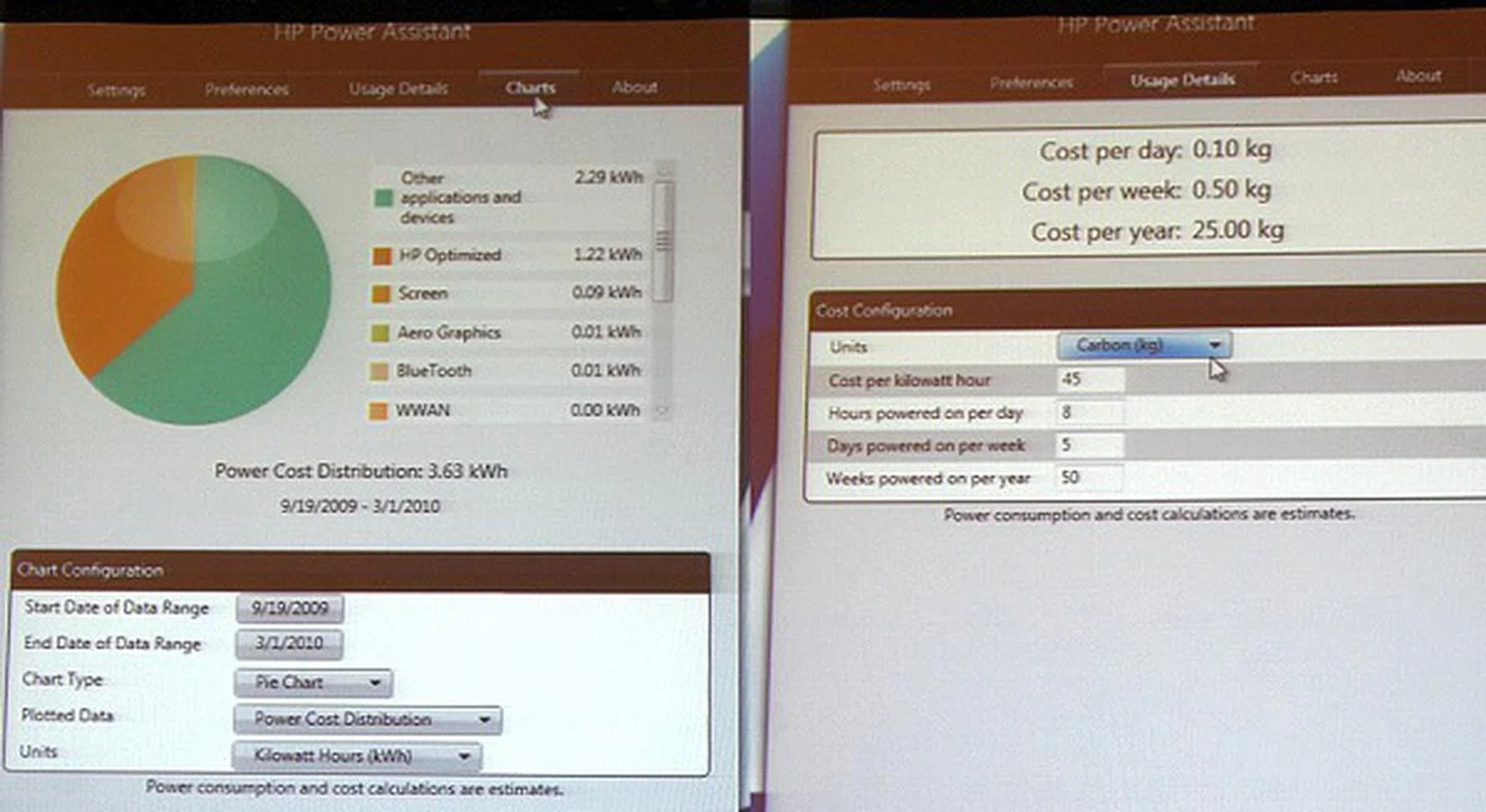 The HP Power Assistant software module acts as your central power manager and analyzer to improve your carbon footprint consumption.