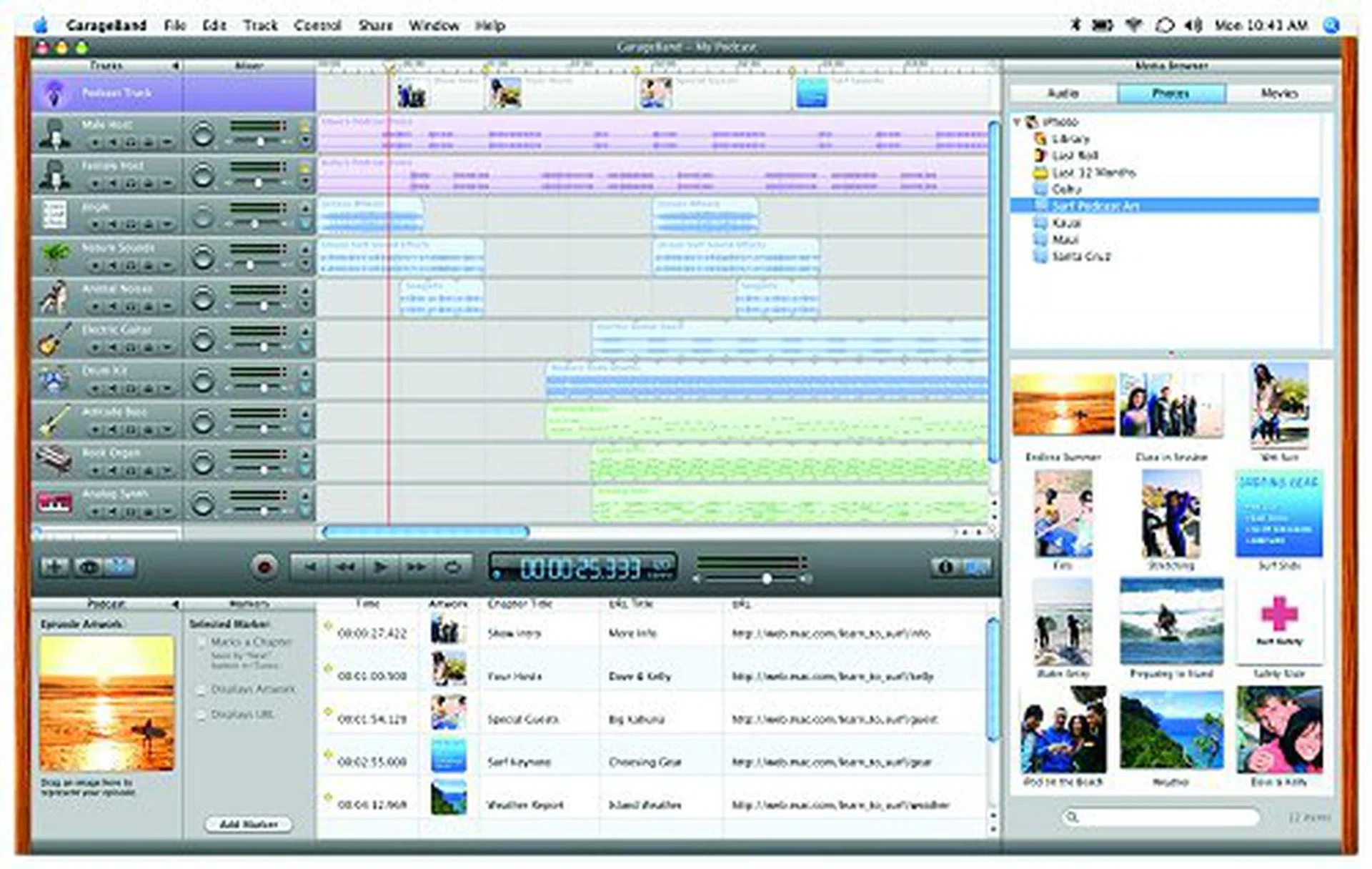 GarageBand in its version 3 now has been given a good makeover with special emphasis on facilitating Podcasting even better.