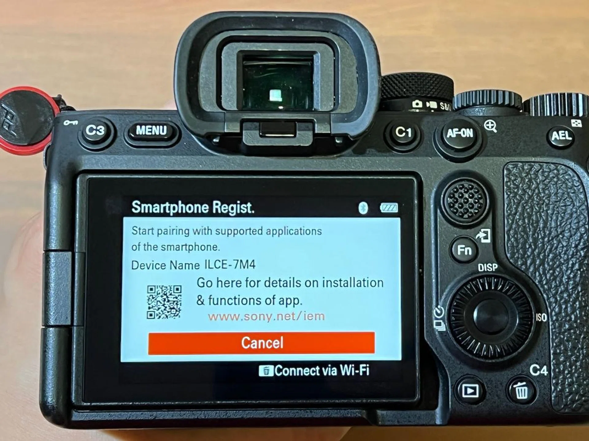 Registering your smartphone to the Sony A7 IV is a breeze.