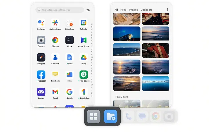 Global Taskbar (bottom).