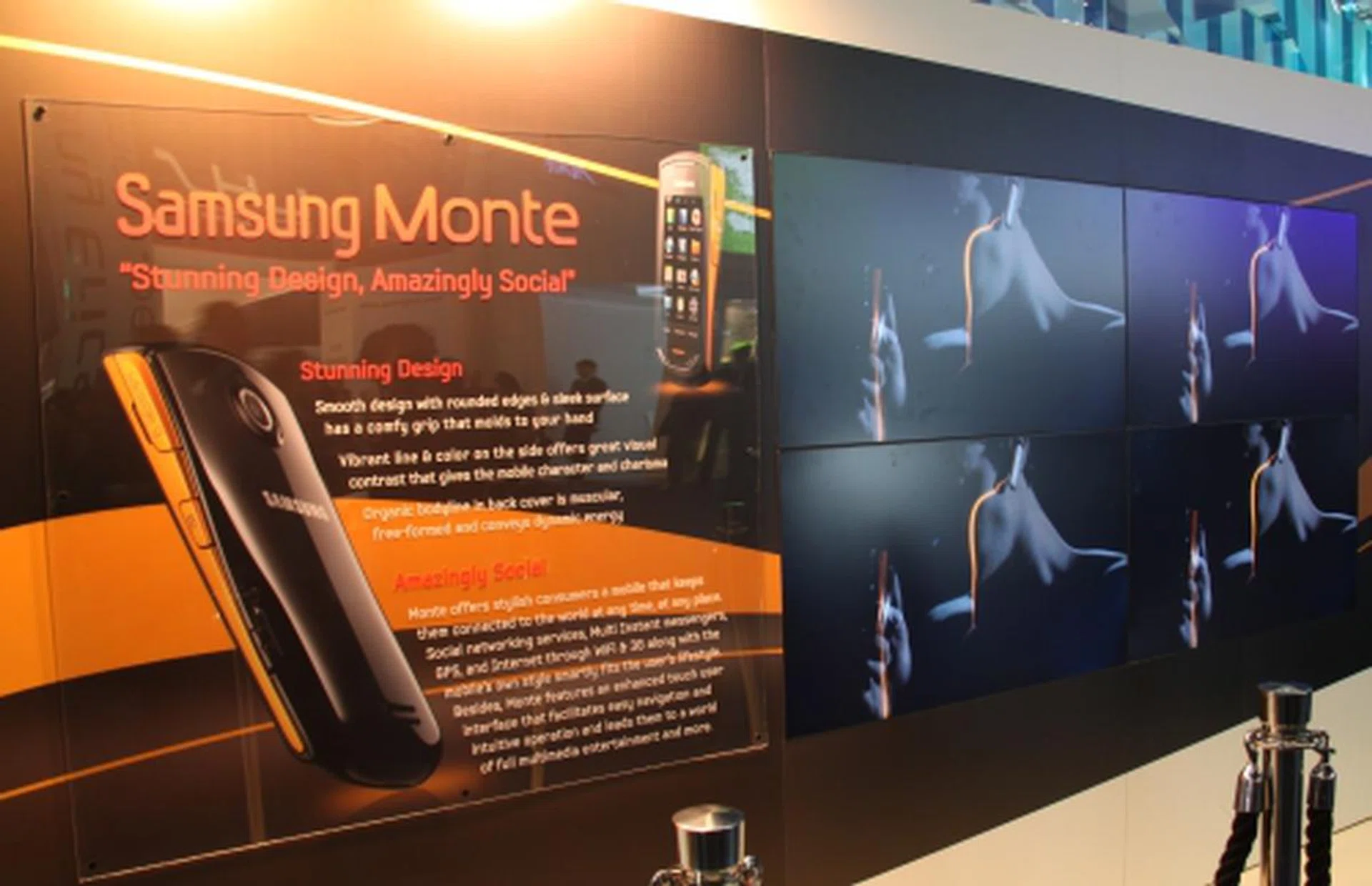 The Samsung Monte was announced just slightly over a week ago. Here's the wall panel at the Samsung booth dedicated to the Monte.