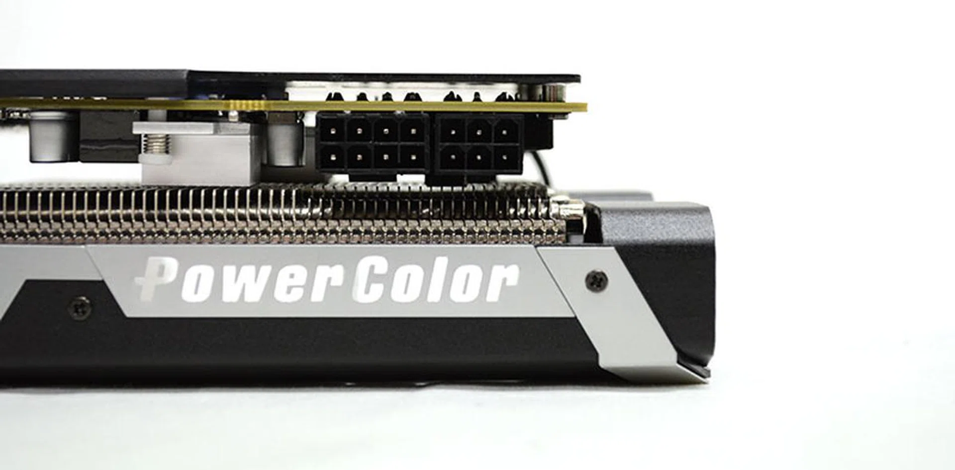 The card is powered by one 6-pin and one 8-pin power connector.