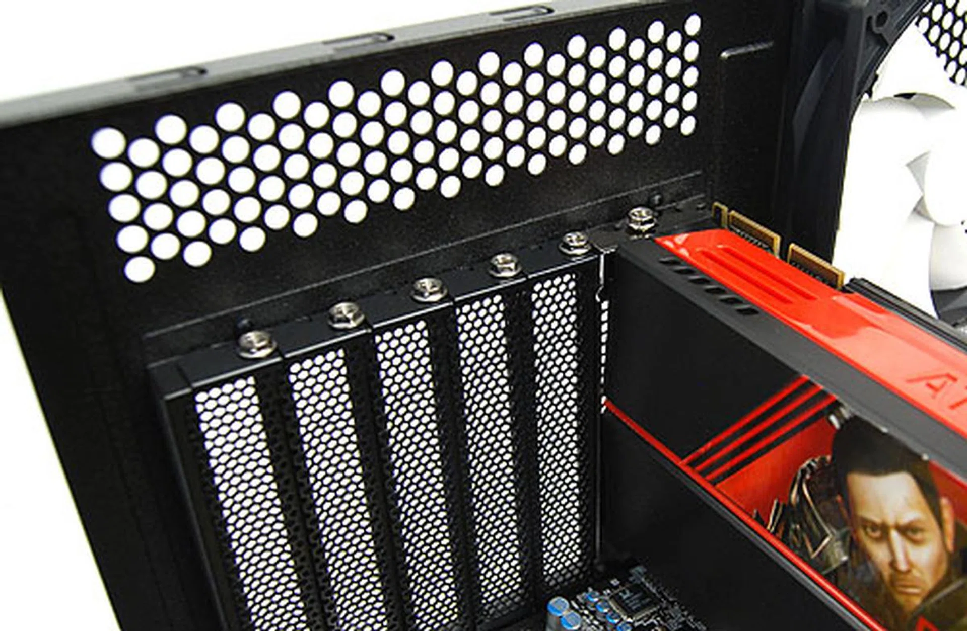  The NZXT M-59 has seven expansion bays and is of the traditional design, requiring users to screw and unscrew back plates to fit on new devices.