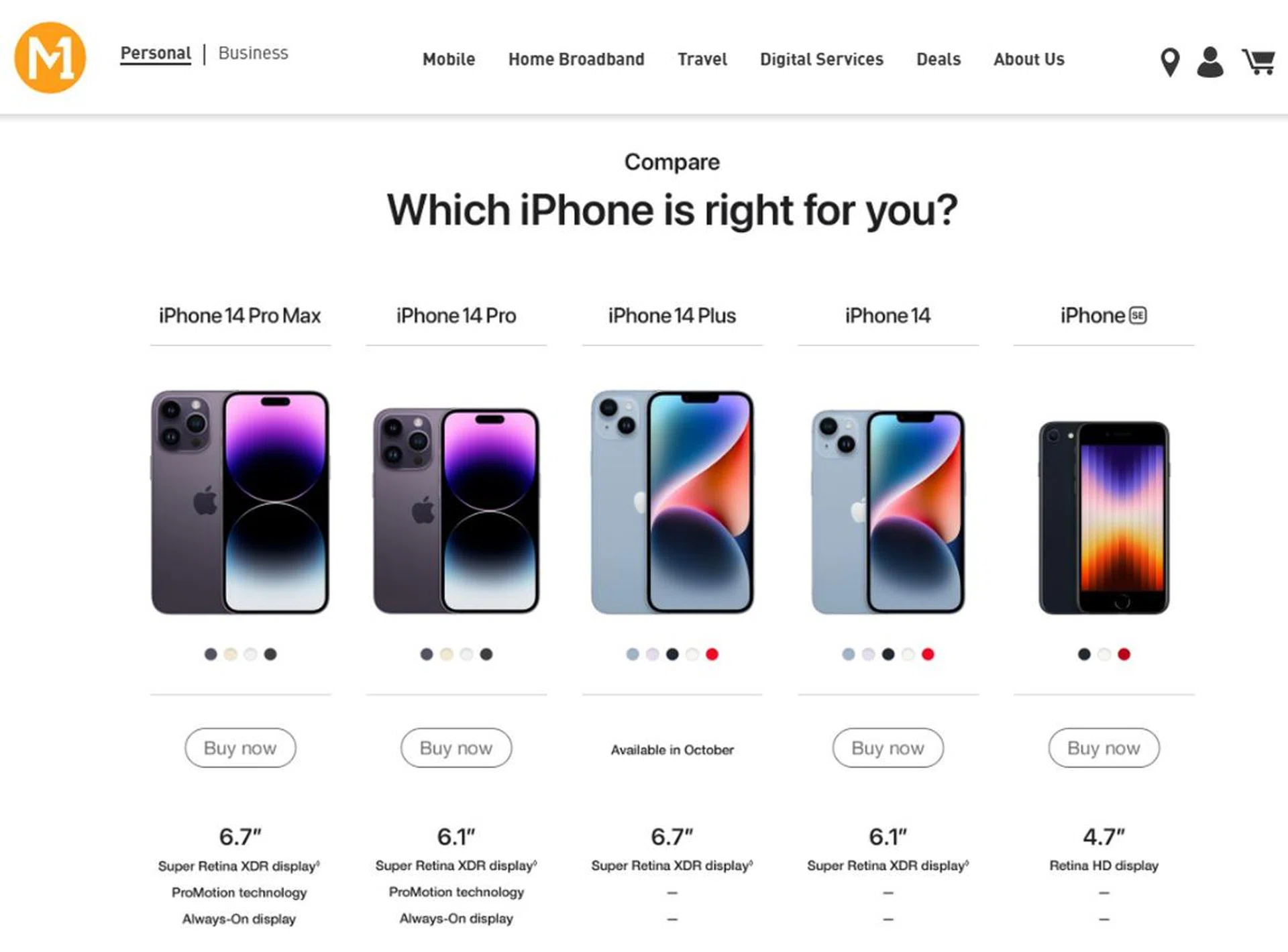 "Buy Now" buttons greyed out on the M1 landing page.