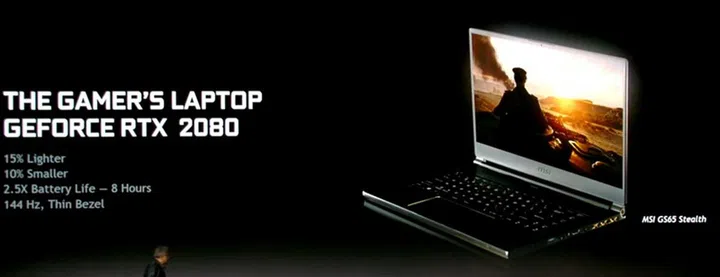 MSI GS65 Stealth gaming notebook unveiled at NVIDIA CES 2019 press conference.