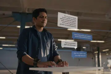 Soon you can type on an invisible keyboard. Image courtesy of Facebook. 