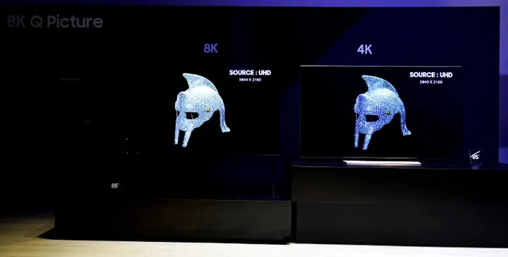 Samsung’s 8K QLED TVs feature an image-upscaling AI technology that makes pictures appear more detailed than they would on a 4K TV. (Image source: Samsung.)