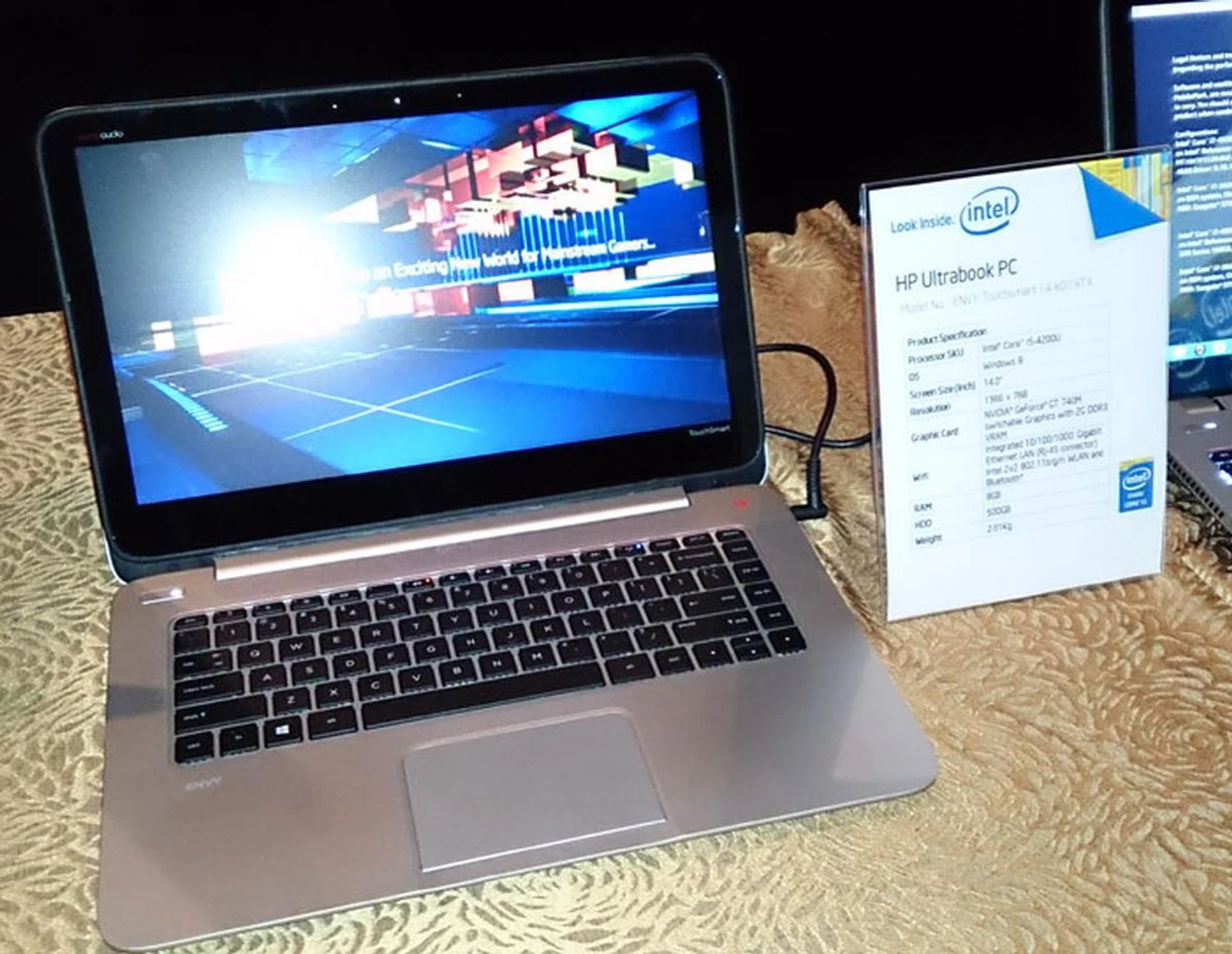 A HP Envy Touchsmart with an Ultrabook processor, and also a mid-range NVIDIA GeForce GT 740M GPU. Thin and light mainstream notebooks is something consumers can expect to see more often before the end of the year.