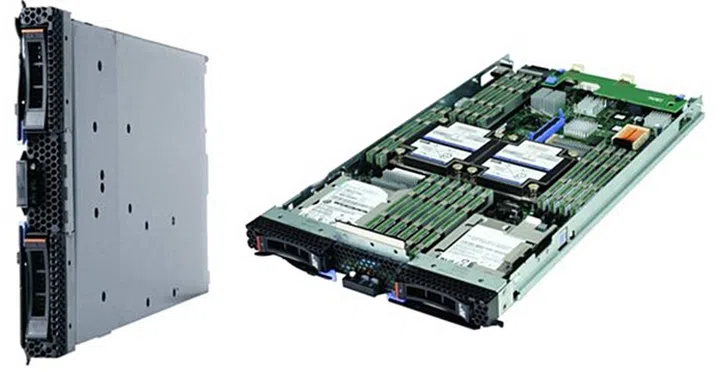 The IBM BladeCenter HS23 x86 server. (Image Source: IBM)