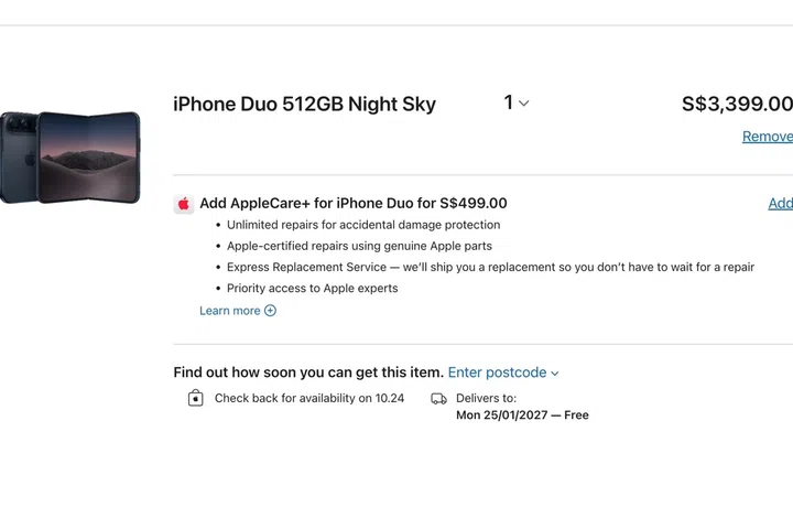 Estimated delivery date for the Apple iPhone Duo.