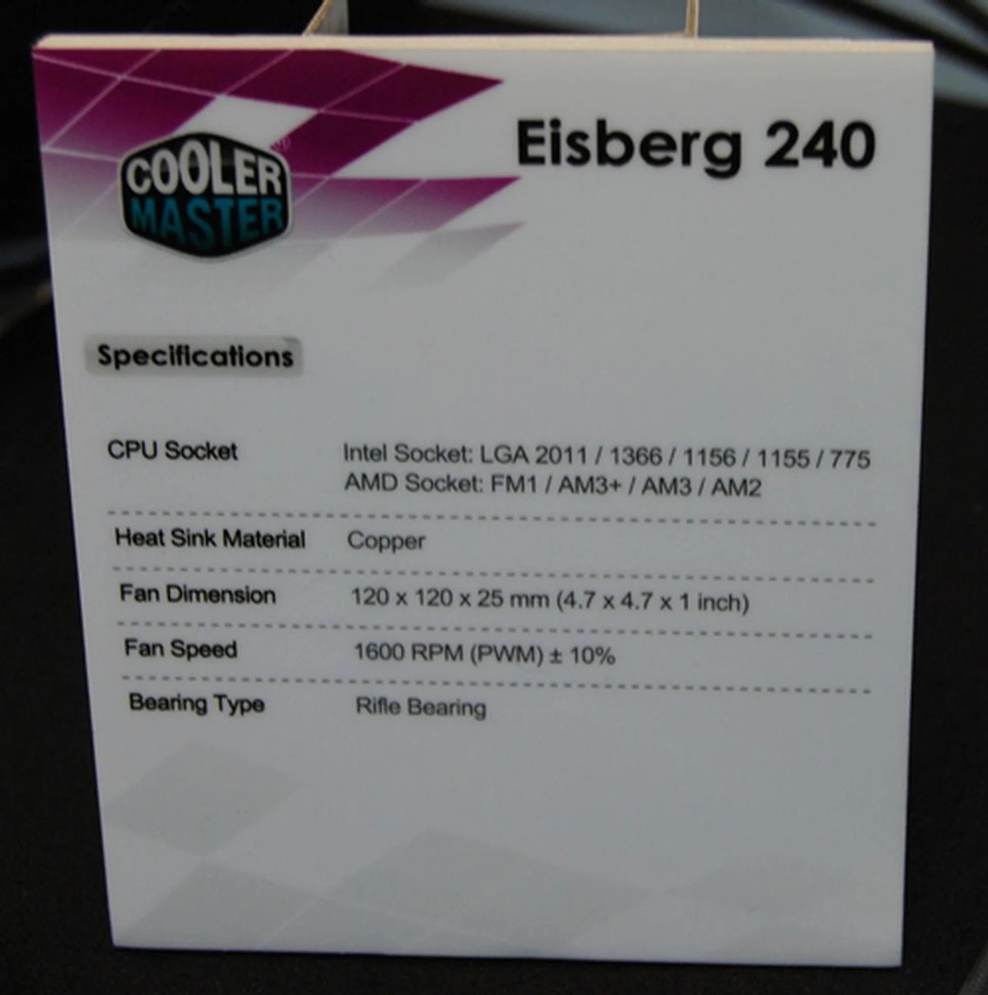 The specifications of Eisberg 240.