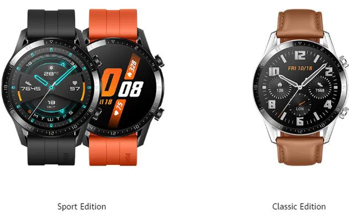 The Huawei Watch GT 2 in 46mm.