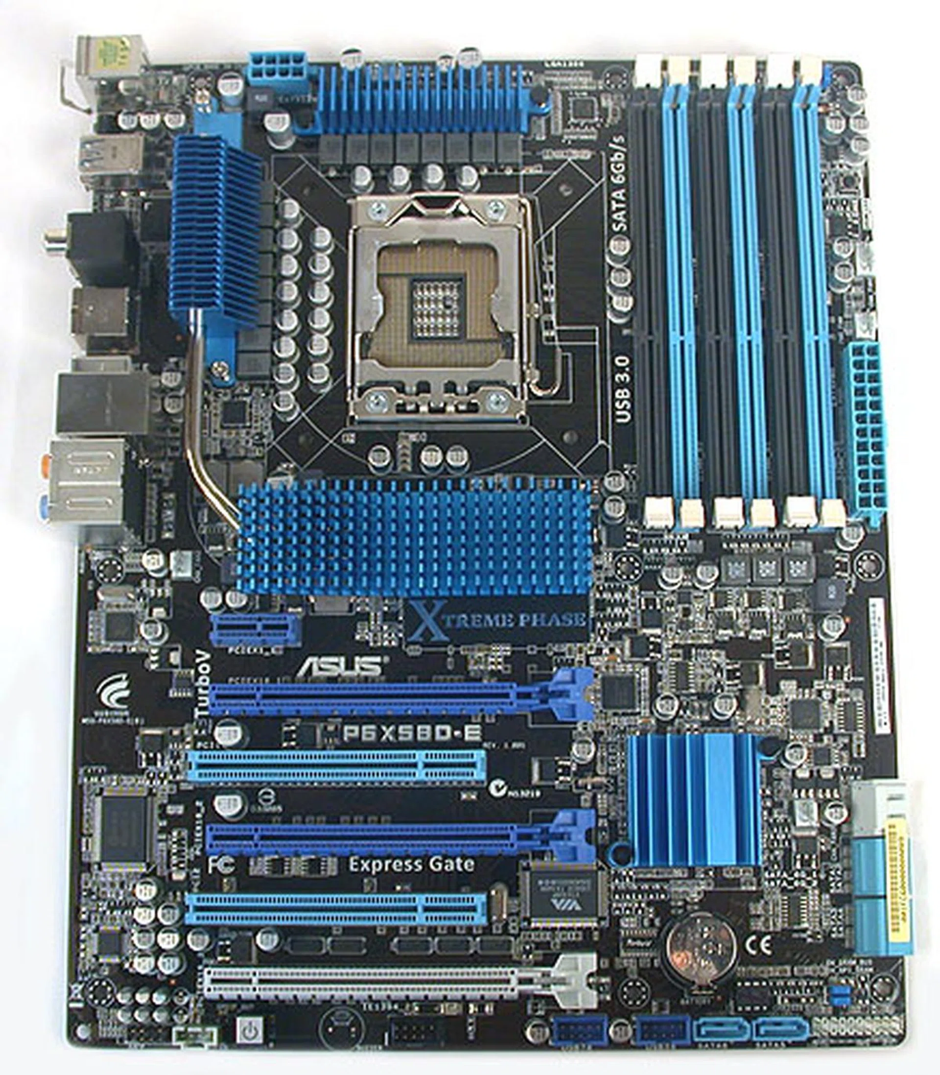 The ASUS P6X58D-E may not be its top-of-the-line model, but it certainly packs the latest features, from USB 3.0 support to its proprietary TurboV and MemOK! utilities. 