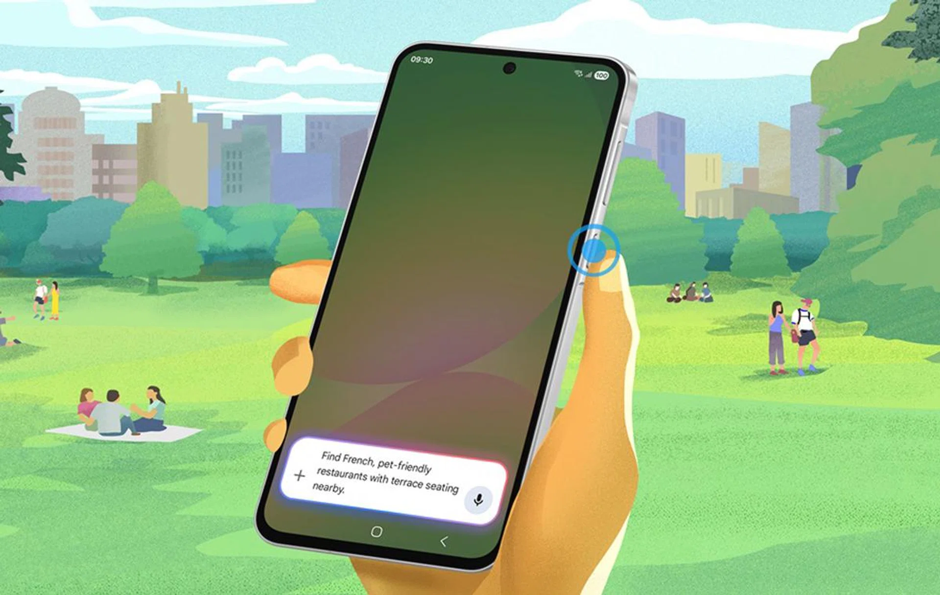 Samsung A-series phones can now use the side button for Gemini. Photo: Samsung.