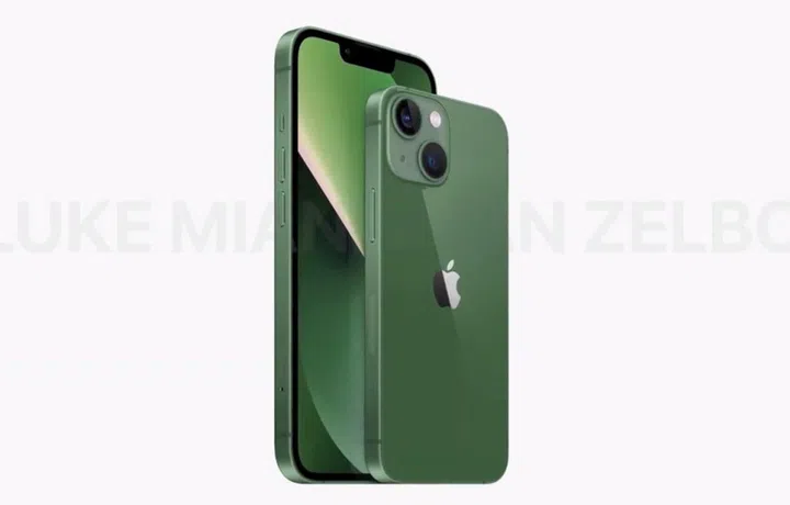 Purported render of the Apple iPhone 13 in green. <br>Image source: Lukemian x Ian Zelbo