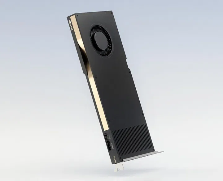 The NVIDIA RTX A4000 can be had in a single-slot form factor. Considering that it's a close cousin to an NVIDIA RTX 3070, that's impressive.