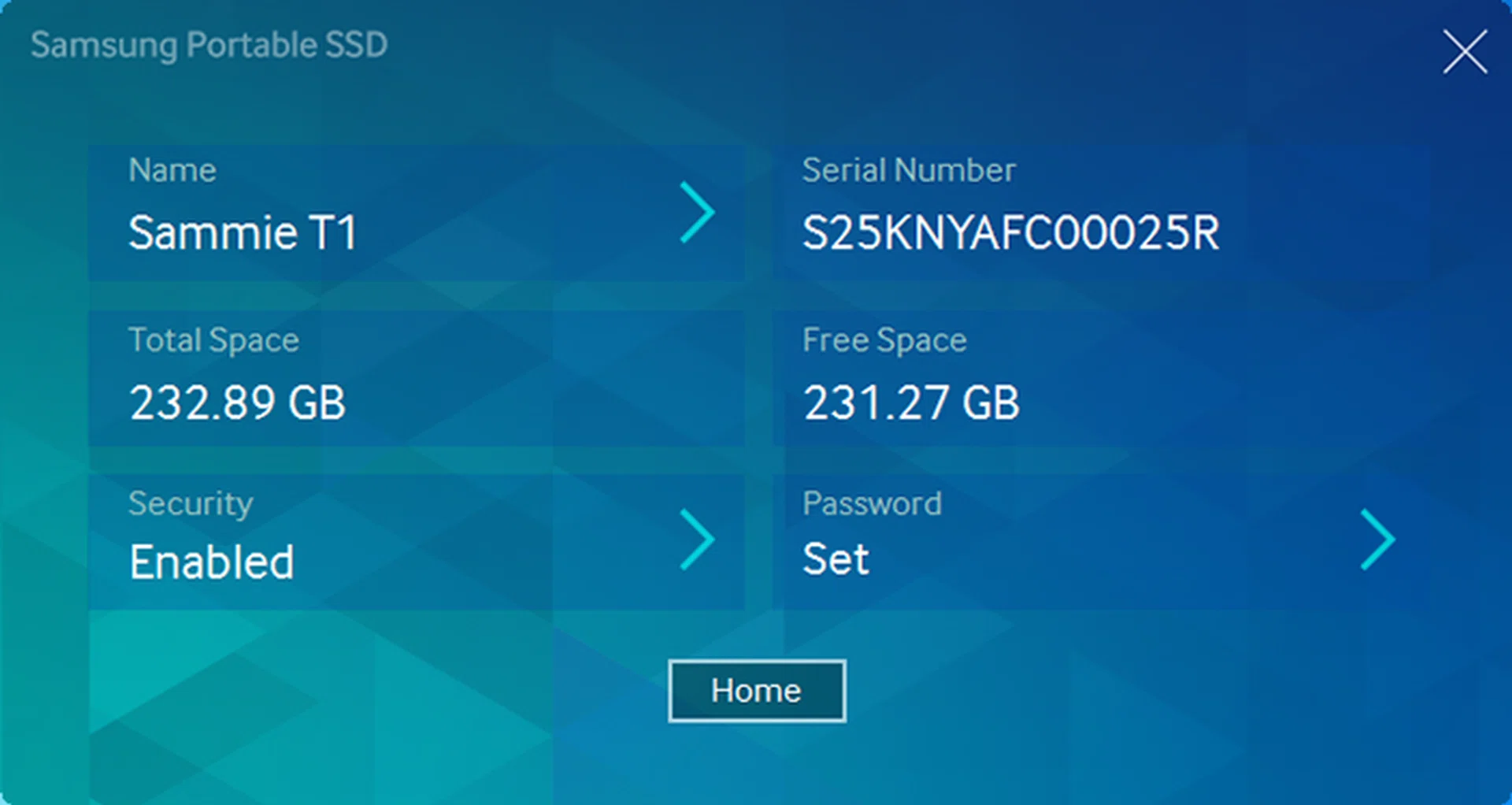 The settings menu lets you turn off password protection and also change the password.