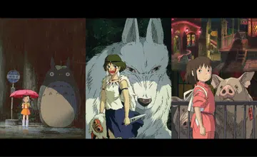 L to R: My Neighbor Totoro© 1988 Studio Ghibli; Princess Mononoke© 1997 Studio Ghibli – ND; Spirited Away© 2001 Studio Ghibli - NDDTM