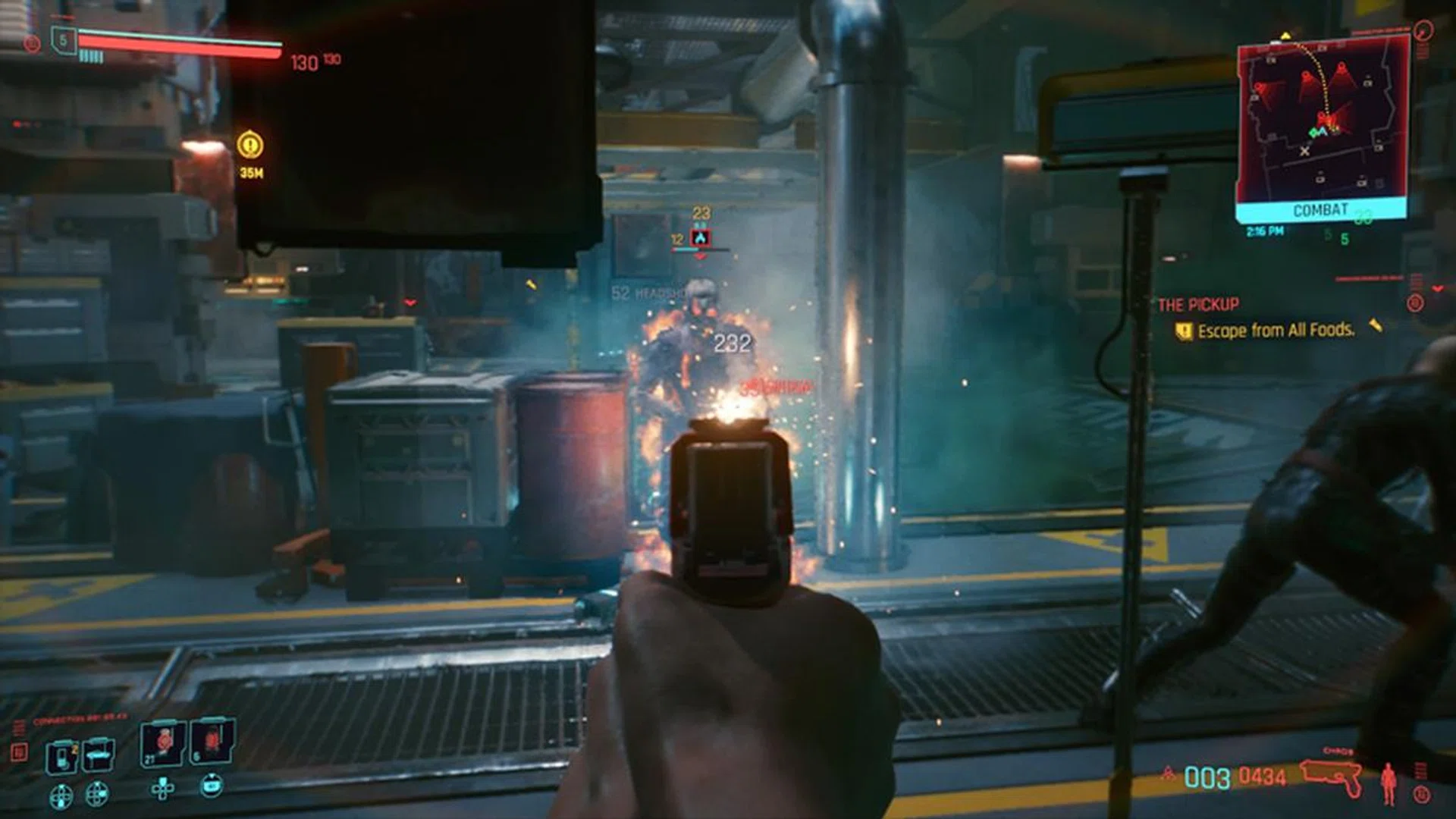 Shooting in Cyberpunk feels punchy and satisfying, whereas melee combat feels crude and unpolished. 