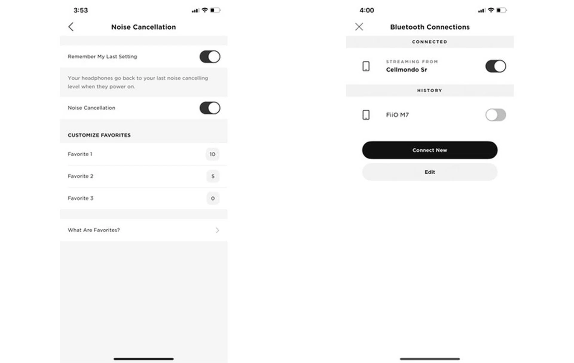 The app lets you adjust your noise cancellation presets and switch between devices.