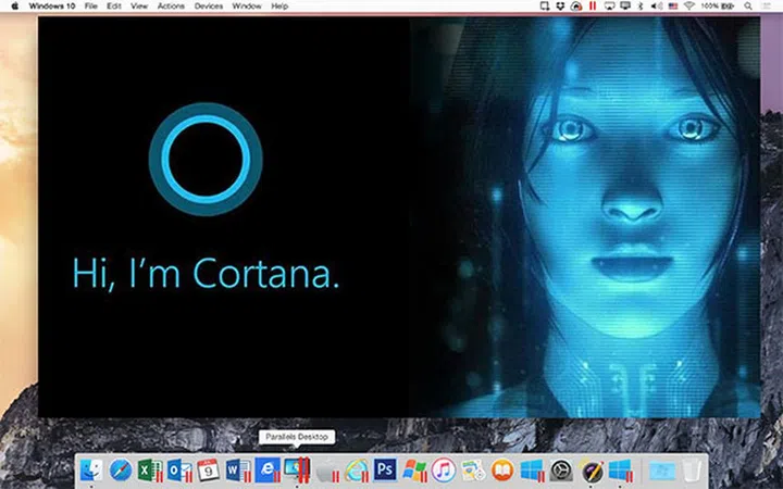 Cortana - rendered exactly like a gorgeous, horrific Skynet for some reason.